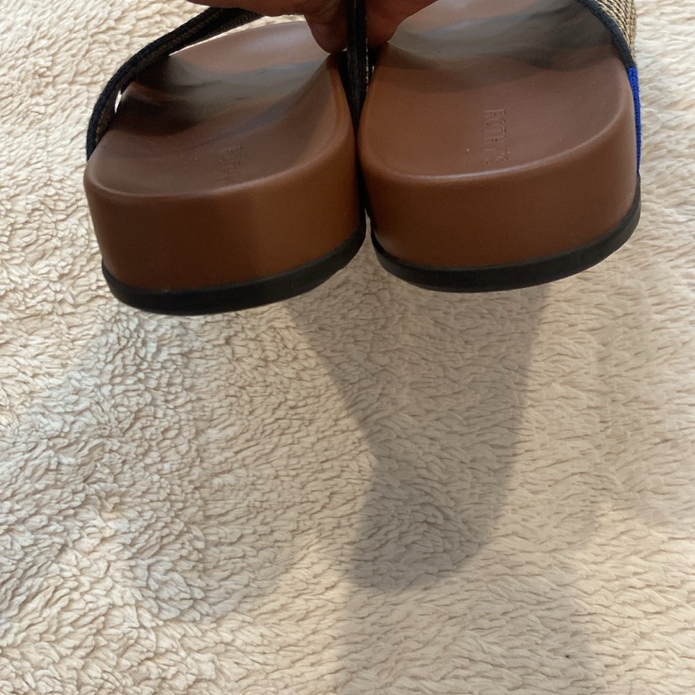 Rothy’s Crossover Sandals – Black & Tan Woven, Size 11 - Picture 3 of 7